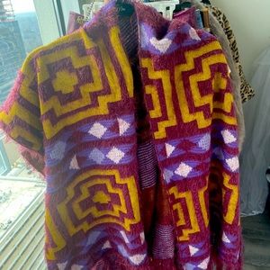 Free People Fringe Blanket Wrap/Kimono